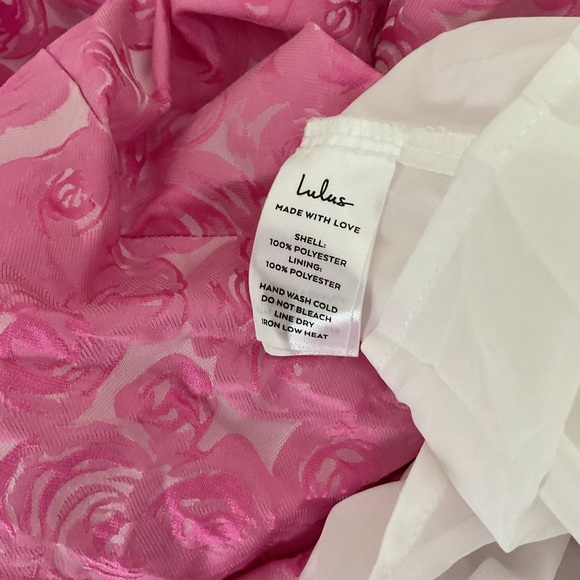 Lulus Rudra Pink Floral Jacquard A-Line Backless Pockets Midi Dress NWT XL - Picture 14 of 16